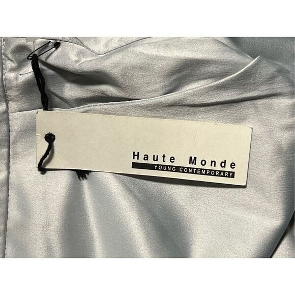 Haute Monde Young Contemporary Womens Wide Leg Satin like Material Pants Silver - Picture 4 of 8